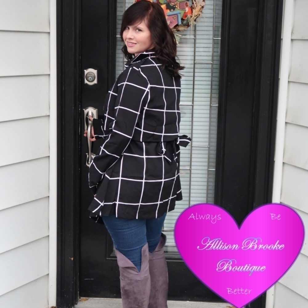 Plaid Waterfall Jacket Tie Front Open Cardigan Boutique NWT - Picture 6 of 10